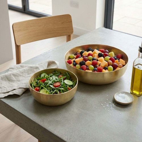 Brass salad bowl - PAROS RITUAL - Reeth (Next Smart Solutions Private Limited) - brushed brass / handmade