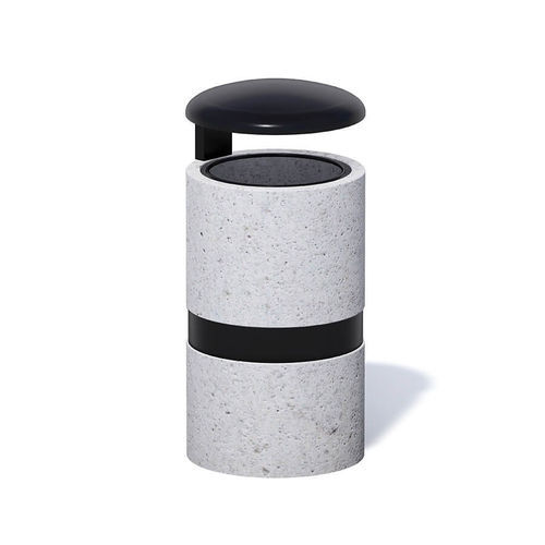 Public trash can - GIADA  - MACAGI s.r.l. - concrete / with lid / outdoor
