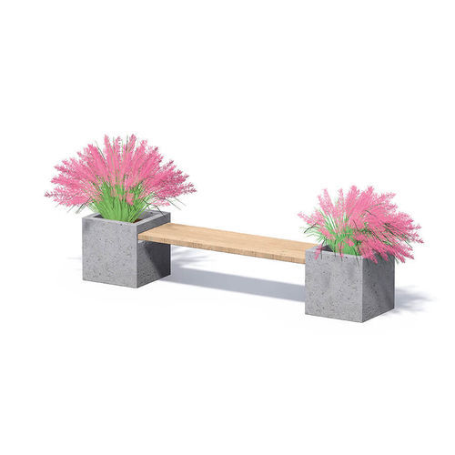 Contemporary public bench - MINERVA  - MACAGI s.r.l. - concrete / wooden / without backrest