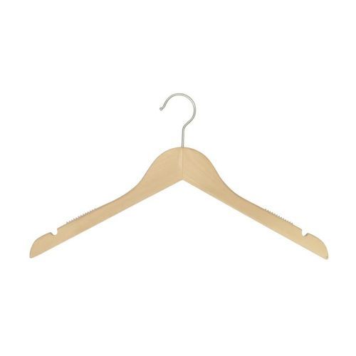 Nickel coat hanger - HTAS41_NAT_N - Best Mannequins BV - matte varnished wood / for clothing stores