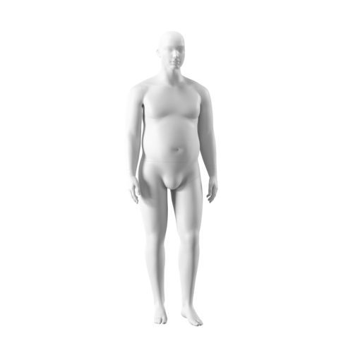 Plus size male display mannequin - MORM102H071_WH - Best Mannequins BV - abstract / fiberglass / polyester