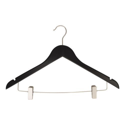 Nickel coat hanger - HTPC44_BL_N - Best Mannequins BV - matte varnished wood / for clothing stores