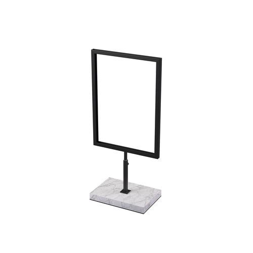 Free-standing info sign stand - INT015_BL+MA01 - Best Mannequins BV - indoor / easel / powder-coated steel