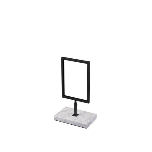 Countertop info sign stand - INT014_BL+MA01 - Best Mannequins BV - for retail use / advertising / powder-coated steel