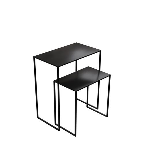 Contemporary nesting tables - INTTABLESET1_BL - Best Mannequins BV - powder-coated steel / powder-coated steel base / rectangular