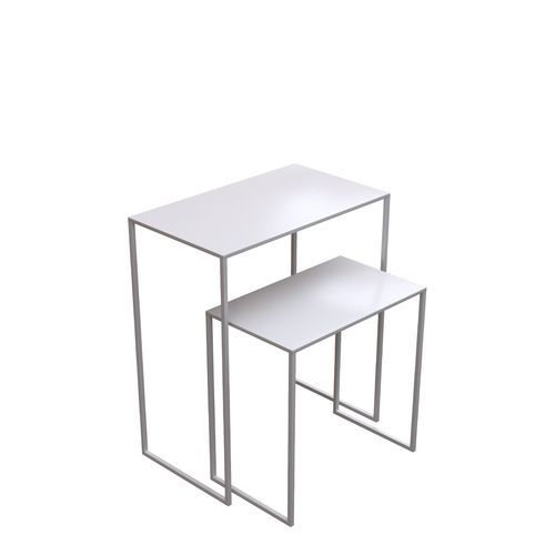 Contemporary nesting tables - INTTABLESET1_WH - Best Mannequins BV - steel / metal base / square