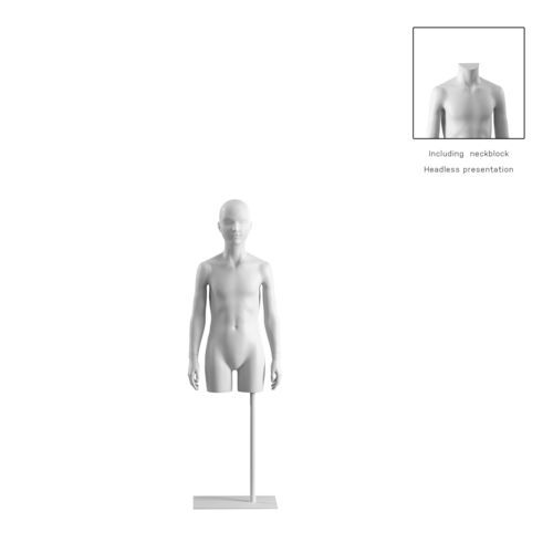 Kid display mannequin torso - OMTC308H801_WH - Best Mannequins BV - stylized / bio-composite / resin