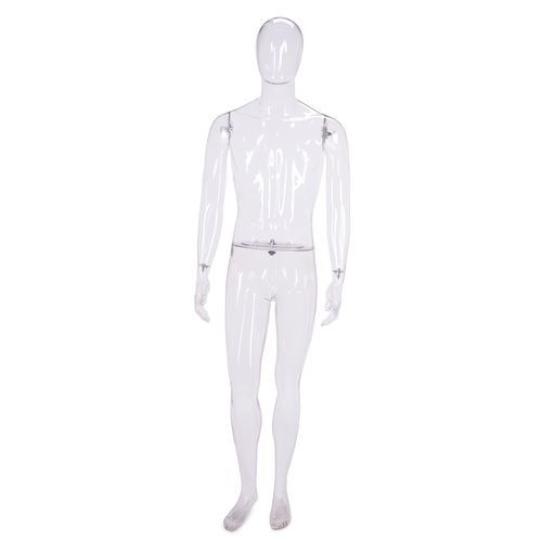 Male display mannequin - CRYSTM10_T - Best Mannequins BV - abstract / opalescent glass / transparent