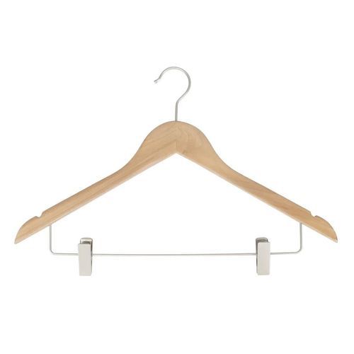 Nickel coat hanger - Fashion Wood & Stainless steel - Best Mannequins BV - wood / varnished wood / chrome