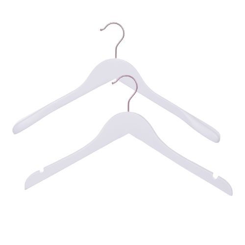Matte lacquered wood coat hanger - Fashion White - Best Mannequins BV - wood / nickel-plated / for clothing stores