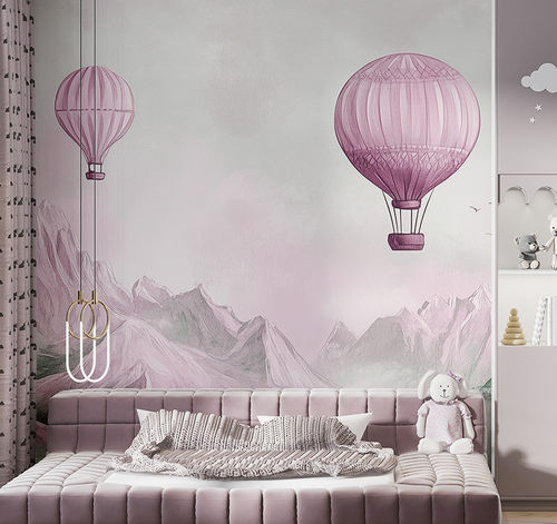Minimalist design wallpaper - CLOUD GLIDERS - jaWalls - figurative / art print / panoramic