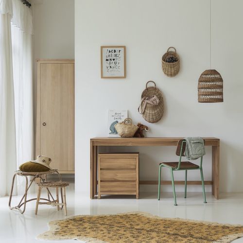 Free-standing desk - EDEN - TICKET FOR THE MOON - contemporary / solid wood / teak