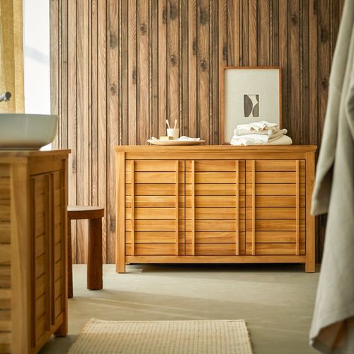 Free-standing storage cabinet - ROSE - TICKET FOR THE MOON - contemporary / bathroom / varnished wood