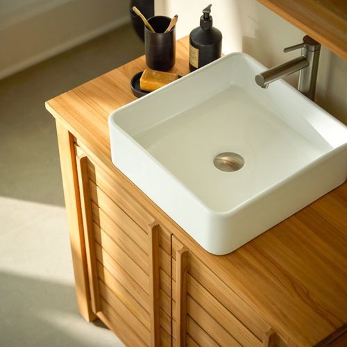 Countertop washbasin - THA&Iuml;S - TICKET FOR THE MOON - ceramic / terrazzo / durable