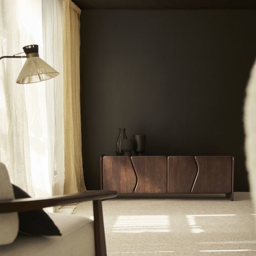 Contemporary TV cabinet - NO&Eacute; - TICKET FOR THE MOON - 4 doors / with storage / solid wood