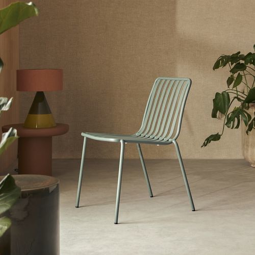 Contemporary chair - GABY - TICKET FOR THE MOON - for indoor use / patio / painted metal