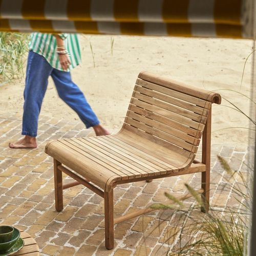 Traditional armchair - H&Eacute;LEN - TICKET FOR THE MOON - teak / solid wood / solid wood