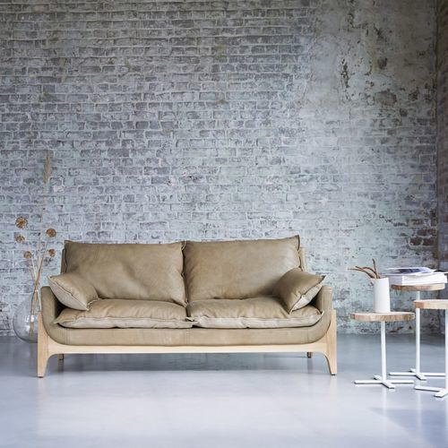Vintage sofa - WOODNEST - Tikamoon - living room / linen / leather