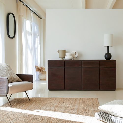 Contemporary sideboard - EVA - Tikamoon - wenge / solid wood / mahogany