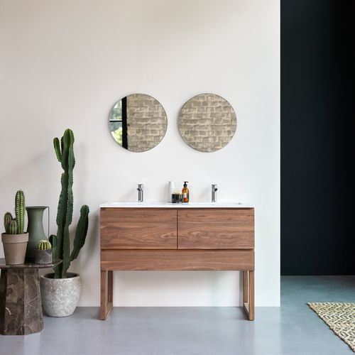 Contemporary bathroom cabinet - EDGAR - Tikamoon - for sanitary facilities / toilet / walnut