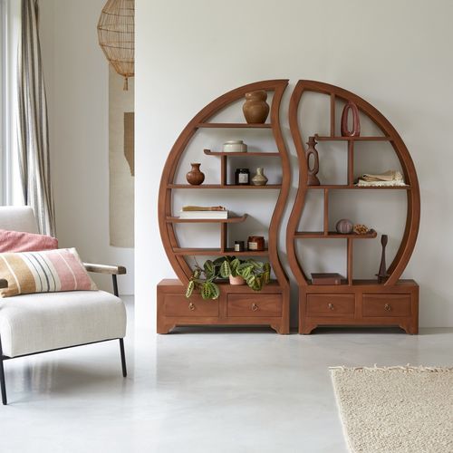 Free-standing bookcase - YING YANG - Tikamoon - contemporary / contract / for hotel