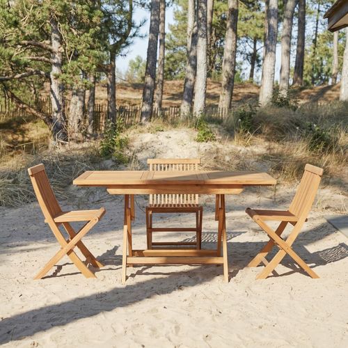 Contemporary dining table - CAPRI - Tikamoon - acacia / solid wood / wooden base