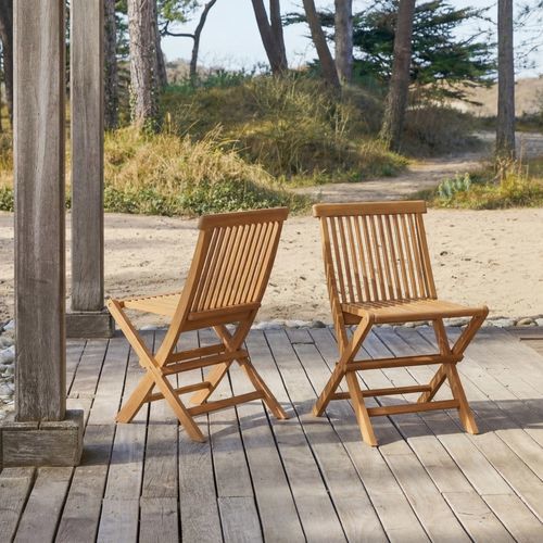 Contemporary garden chair - CAPRI - Tikamoon - for indoor use / for outdoor use / solid wood