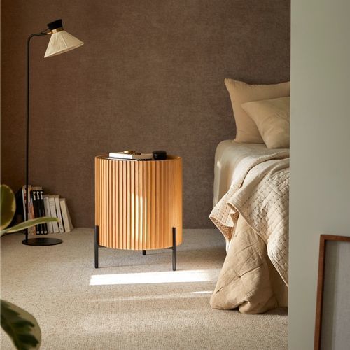 Art Deco style bedside table - LOU - Tikamoon - metal / varnished wood / metal base