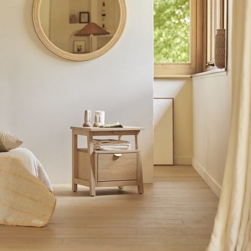 Scandinavian design bedside table - POLA - Tikamoon - solid wood / oak / oak base