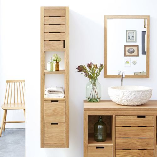 Bathroom column cabinet - SERENA - Tikamoon - for sanitary facilities / contemporary