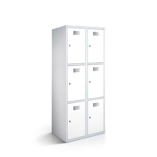 Powder-coated steel storage locker - 2110-020300-0601112_V.481 - Lockeel - sheet steel / padlock / key