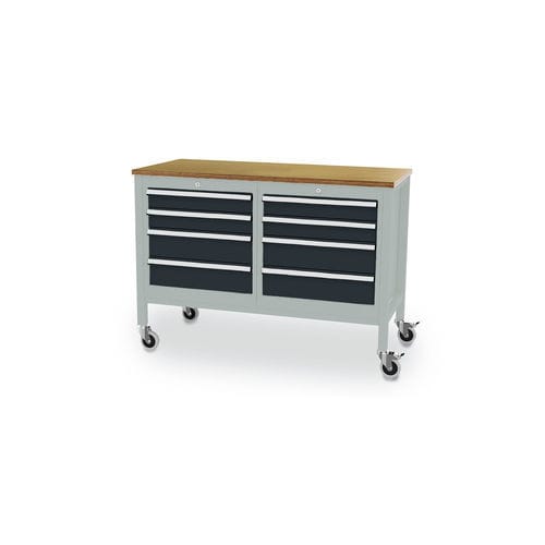 Aluminum work-bench - 3151-CL6644MKW13_V.1424 - Lockeel - beech / powder-coated steel / for industrial use