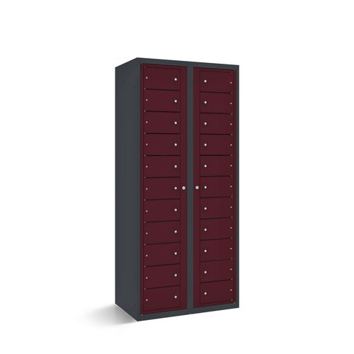 Sheet steel set of lockers - 1421-021100-0801112_V.479 - Lockeel - powder-coated steel / RFID / combination