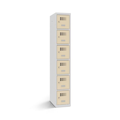 Sheet steel locker - 2110-010600-0401112_V.491 - Lockeel - powder-coated steel / key / coin