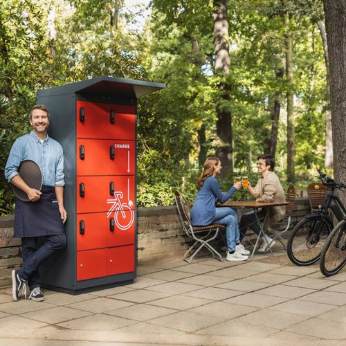 Electric bike charging station - 2663-020502-0801114_V.1595 - Lockeel - for electric scooter / powder-coated steel / galvanised steel