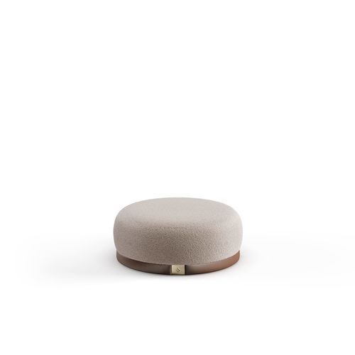 Modern pouf - URBAN Pouf - Bablanc - fabric / wooden / walnut