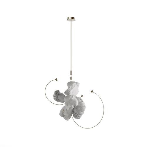 Contemporary chandelier - LOUVRE - Bablanc - resin / gold-plated brass / commercial
