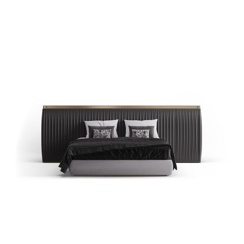 Double bed - PLEAT - Bablanc - modern / with upholstered headboard / upholstered