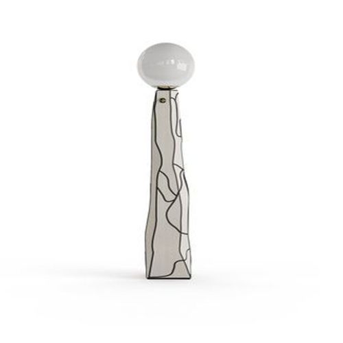 Floor lamp - BRUT - Bablanc - glass / gold-plated brass / contemporary