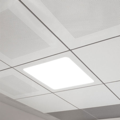 Galvanised steel suspended ceiling - VERT VISIO - Vertebra - aluminium / panel / indoor