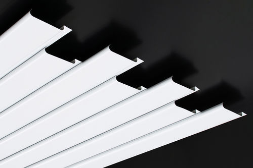 Galvanised steel suspended ceiling - B - Vertebra - aluminum / strip / indoor