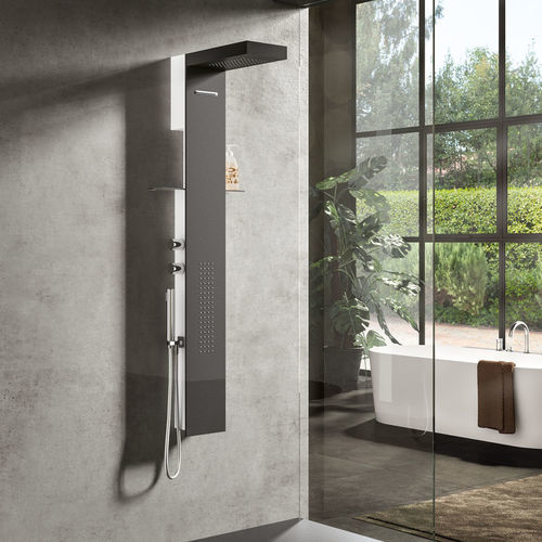 Thermostatic shower column - COLUMN GRAPHIC - Albatros - commercial / composite / Solid Surface