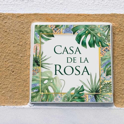 Outdoor signage plate - TROPICAL - Tempera Art Design - wall-mounted / hanging / porcelain