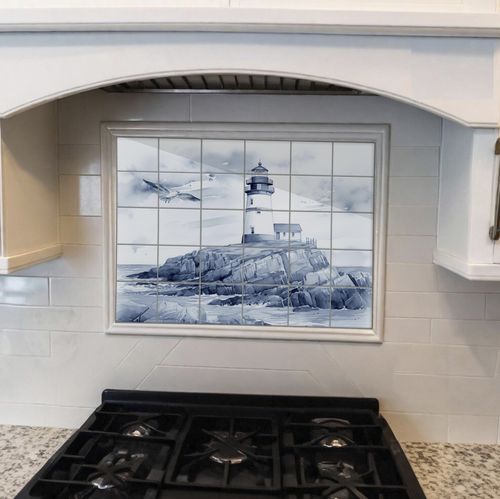Porcelain tile - LIGHTHOUSE NAUTICAL  - Tempera Art Design - printed / indoor / interior