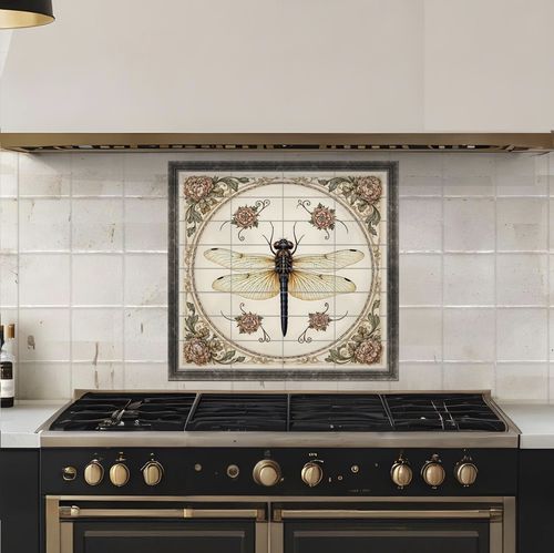Porcelain backsplash - 205361 - Tempera Art Design - animal motif / floral / customizable
