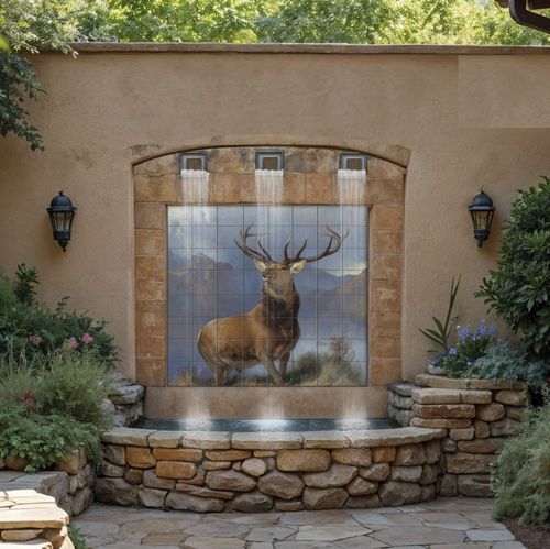 Porcelain tile - DEER  - Tempera Art Design - printed / interior / exterior