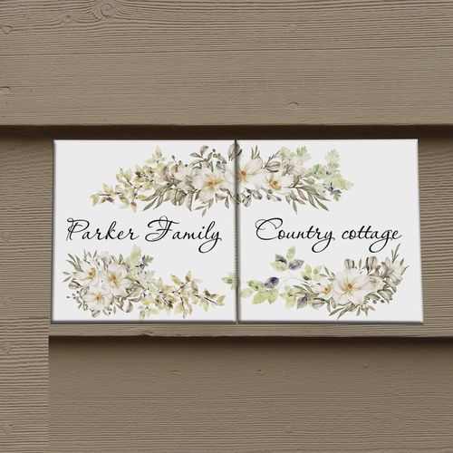 Door signage plate - COUNTRY COTTAGE - Tempera Art Design - hanging / wall-mounted / porcelain