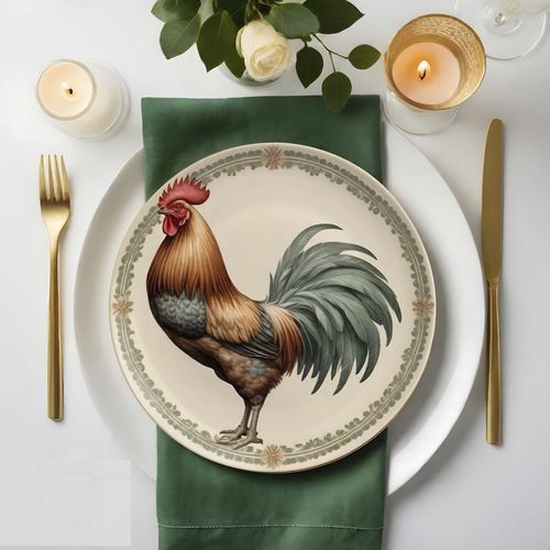 Flat plate - ROOSTER - Tempera Art Design - serving / dinner / presentation