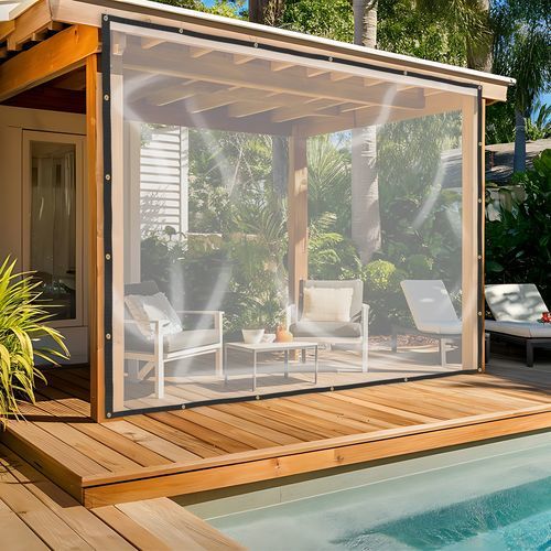PVC protective tarpaulin - CUSTOM HEAVY DUTY CLEAR VINYL TARPS - Covers & All - patio / for greenhouse / for enclosure walls