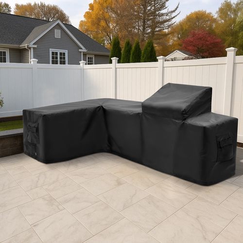 Barbecue protective cover - L-SHAPED ISLAND KITCHEN - RIGHT - Covers & All - polyester / PVC / fabric
